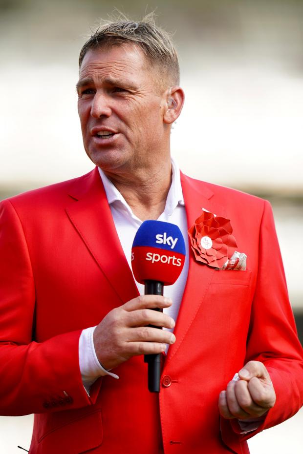 Hampshire Chronicle: Shane Warne wearing red for the Ruth Strauss Foundation