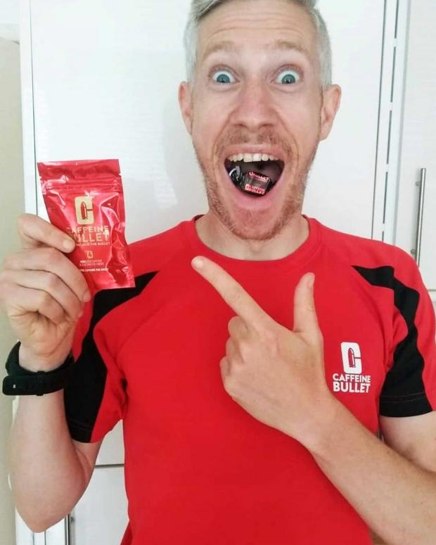 Hampshire Chronicle: David Hellard pictured with Caffeine Bullet chews