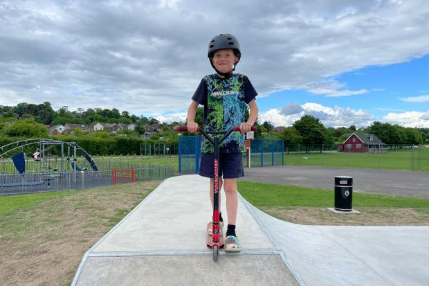 Ruben Hugo at the new skate park at King George V Playing Field in Winchester