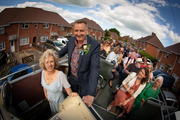 Hampshire Chronicle: Stu Mills and Caroline Henshaw wedding, photo: Simon Heron