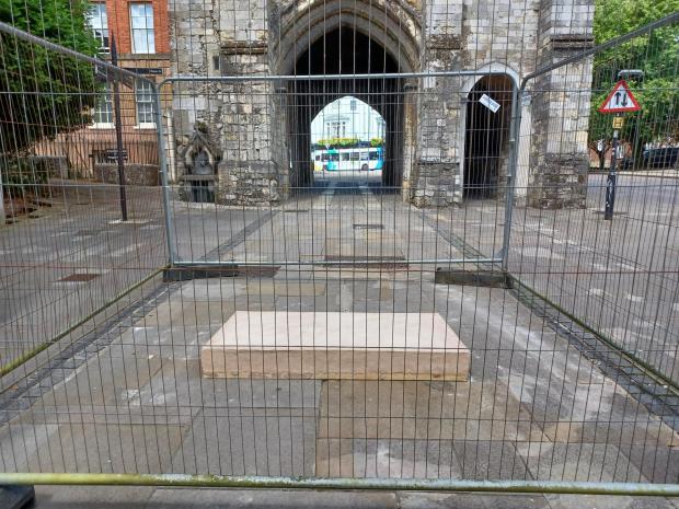 Hampshire Chronicle: The plinth at the Westgate
