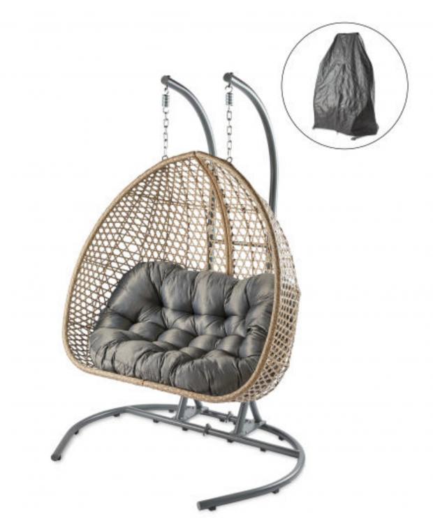 Hampshire Chronicle: Large Hanging Egg Chair with Cover. (Aldi)