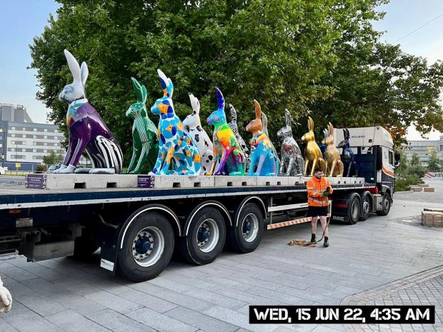 Hampshire Chronicle: Hare sculptures before being installed. Photo: Southampton City Council