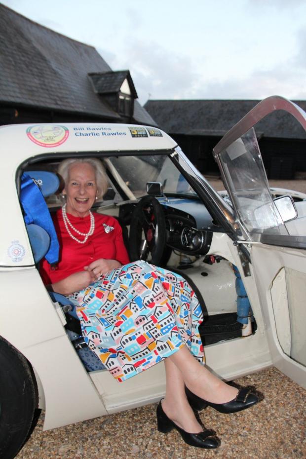 Hampshire Chronicle: Lady Wakeham tries out the racing car for size