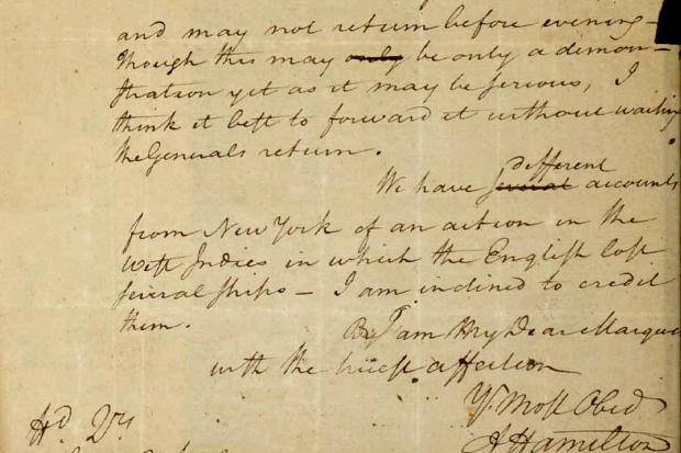 Alexander Hamilton letter