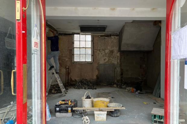 Work starts on The News Shop in Upper High Street