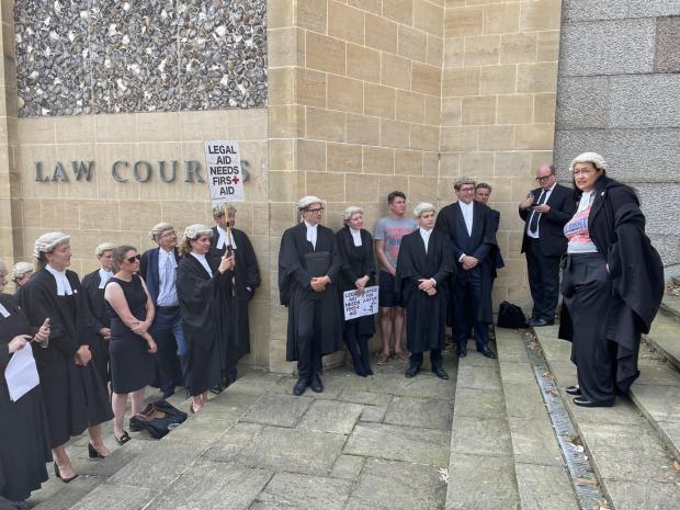 Hampshire Chronicle: Mary Aspinall-Miles speaking outside Winchester Crown Court 