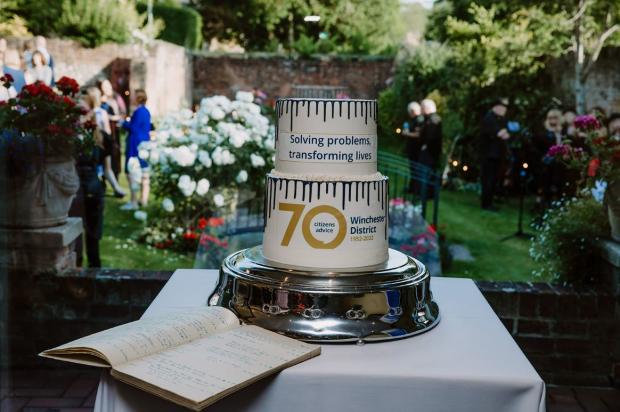 Hampshire Chronicle: A 70th year anniversary cake for Citizens Advice. 