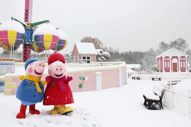 Peppa Pig World in the snow at christmas