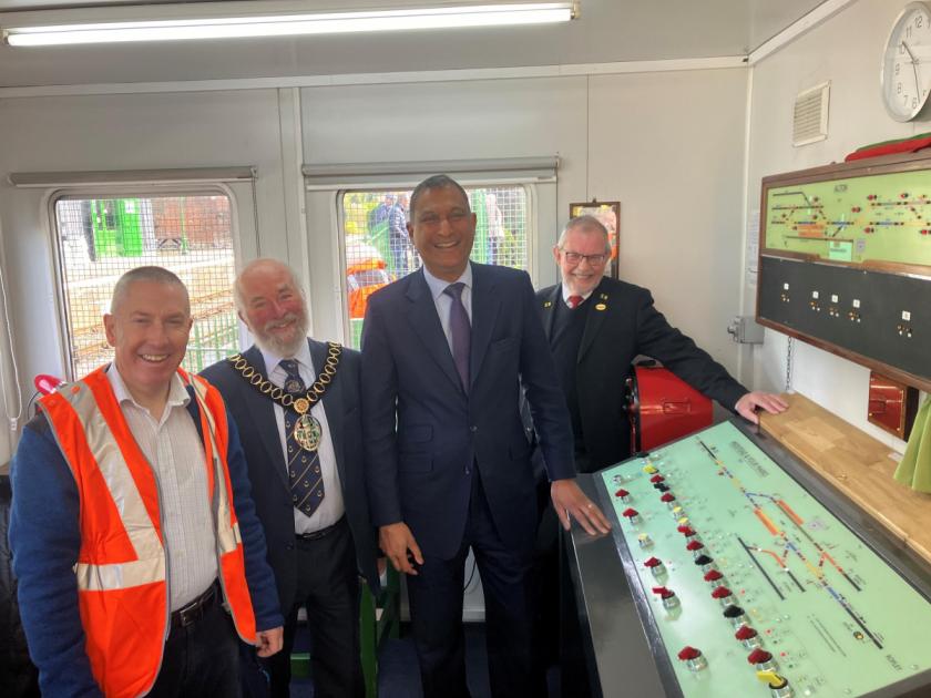 New signal box on heritage railway line officially launched by Lord Kamall 