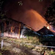 The blaze at Waterview Farm near Colden Common. Photo: Chris Blackman