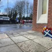 Flowers were laid outside Winchester prison