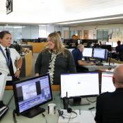 Donna Jones at the Hampshire police control room