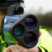 Police speed check. Stock image