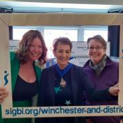 Mayor of Winchester Cllr Angela Clear with potential members Susanna Edwards and Sharon Foulston