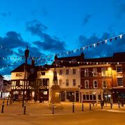 Romsey town centre at night, by Tracey Fripp, Romsey Advertiser Camera Club member