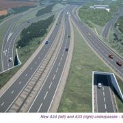 Proposed new interchange at Junction 9 of M3/A34