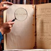 The rediscovered book featuring Jane Austen's signature and hand written notation
