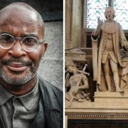 Professor Robert Beckford (left) is calling for the removal of a statue of plantation owner William Beckford (right)
