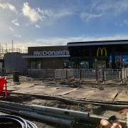 Work on city's first drive-thru McDonald's nearing completition