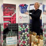HWB Managing Director Tracy Jenkins launches the firm’s Christmas bauble competition