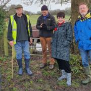 Cllr Malcolm Wallace with Hambledon Parish Council and Flood Action Group representatives