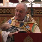 Bishop's Christmas sermon features 15-week-old grandson as a special guest