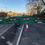 Salisbury Road closed in Sherfield English