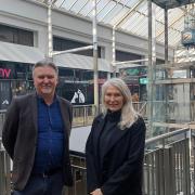 Simon Turpin and Vicki Oliver inside The Brooks Shopping Centre