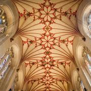 The ceiling in Winchester College Chapel