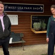 Steve Brine MP (left) with West Lea Farm Shop owner Rachel Peppiatt