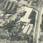 Aerial vew of Friarsgate area in 1975