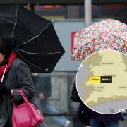 A Met Office warning for Hampshiren and the city is set to be battered by strong winds.