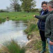 Flick Drummond MP (left) with fly fisherman Andy Roberts
