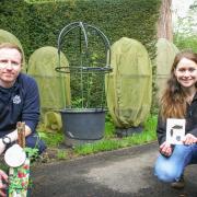 Jack Williams (left) and Charlotte Carne with the specialised habitats