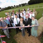 Councillors, Otterbourne Residents and Southern Water representatives celebrate the opening of the new path