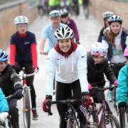 Dani King: leading cyclists over the viaduct
