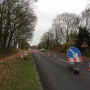 Part of Andover Road North has been cut to one lane as work begins