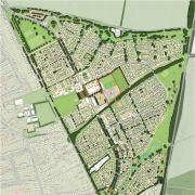 The master plan for Barton Farm. The red area shows where the new school would be.
