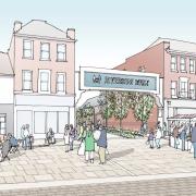 Artists impressions of Central Winchester Regeneration Area. Photo by Winchester City Council. View from the Bus Station.