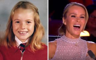 Amanda Holden then and now. Pictures: Bishop's Waltham Junior School