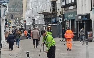 Winchester High Street chewing gum removal