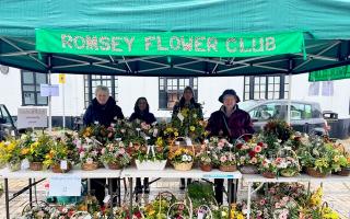 Members of Romsey Flower Club at the Market